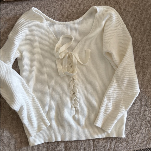 Bohme Cream Ribbed Sweater - Picture 2 of 3